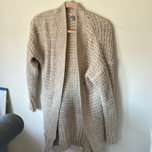cardigan sweater, off white/ tan